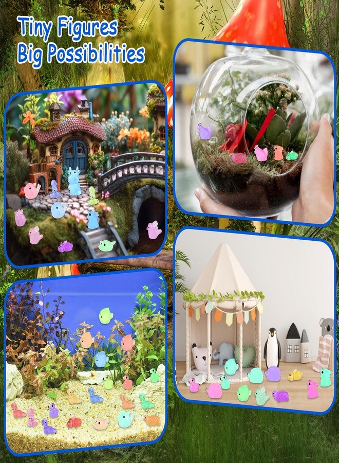 GOLDGE 200 Pcs Mini Resin Animal Set - 32 Styles Glow in The Dark Tiny Figurines for Fairy Garden, Party Favors, Dollhouse, Terrariums & DIY Decor - Image 5